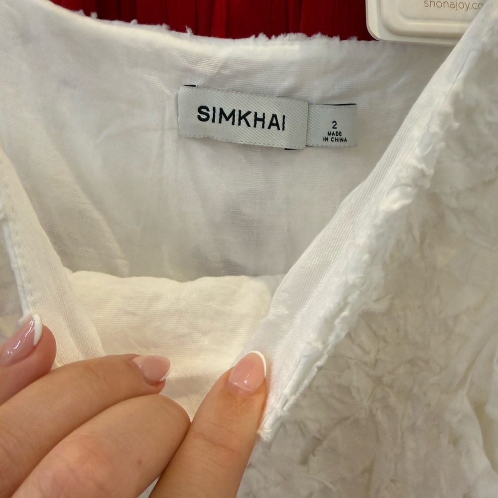 SIMKHAI WHITE Floral Embroidered Strap Maxi Dress - Picture 8 of 10